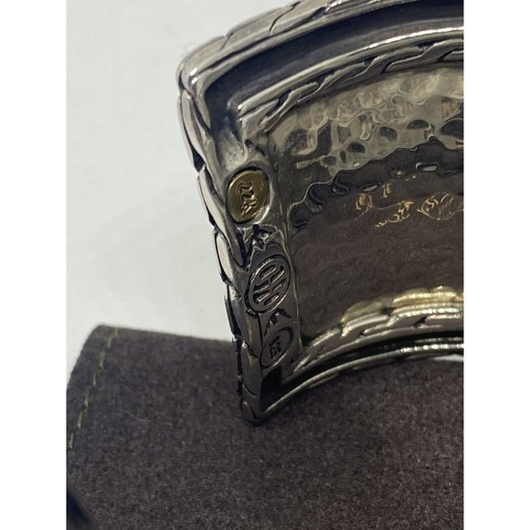 John Hardy Palu 1.5" Wide 22k Gold Sterling Silver Palu 6.5" Bracelet Cuff - Picture 11 of 12